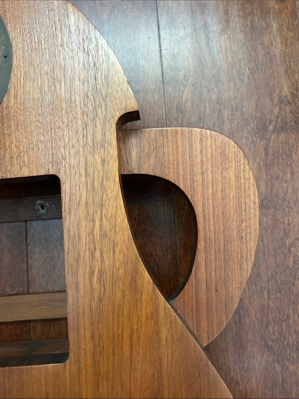 Vintage Forestville Wood Teapot Wall Clock and Spice Rack Shelf